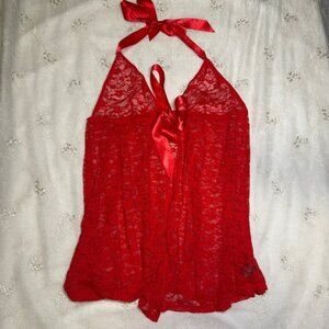 Love Honey Red Lace Lingerie Chemise Size XXL